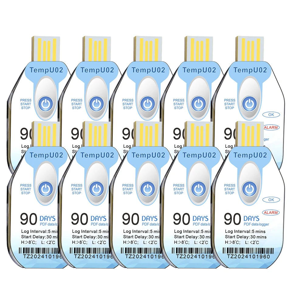 10000 Points Single Use USB 90 Days Temperature Humidity Data Logger PDF Report Record USB Port With LED Indication